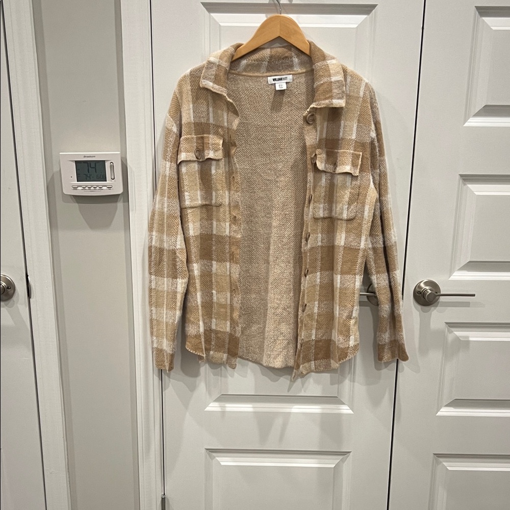 William Rast Tan and Cream Knit Top